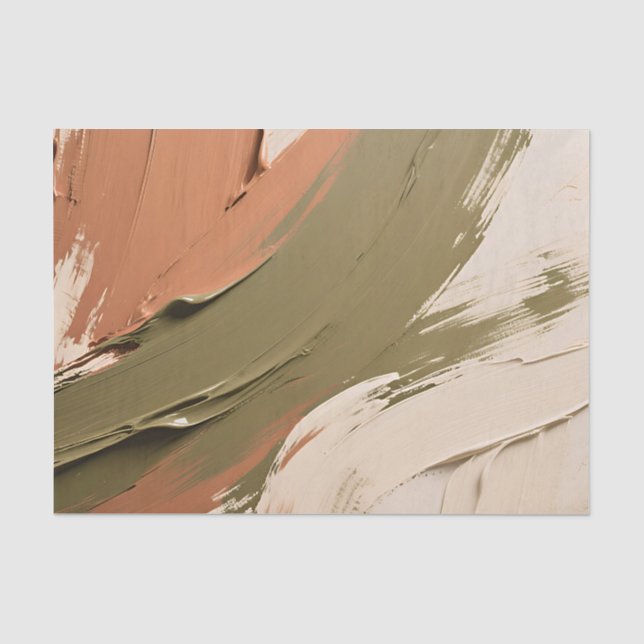 Abstract Paint Strokes Neutral Earth Tones Tissue Paper (Front)