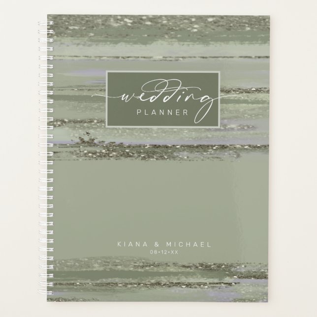 Abstract Paint Strokes Wedding ID886 Planner (Front)