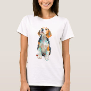 Abstract Painted Beagle Puppy Women T-Shirt