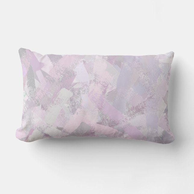Abstract Painted Brush Strokes texture Lumbar Cushion (Front)