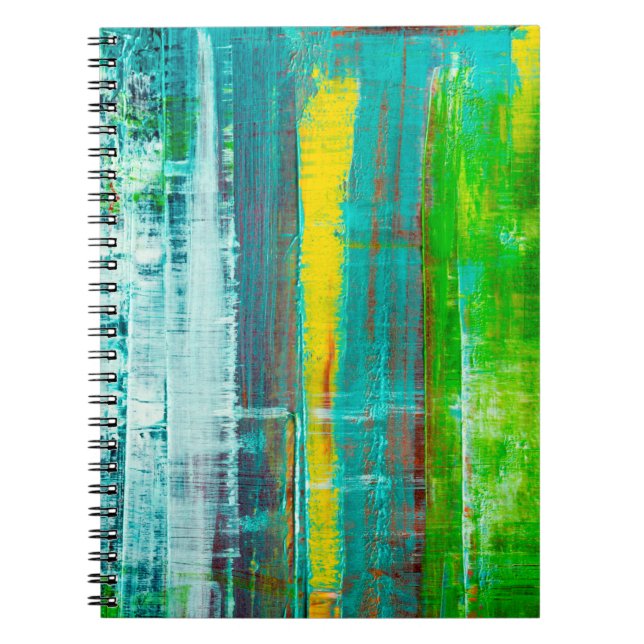 Abstract painted canvas. Oil paints on a palette.  Notebook (Front)