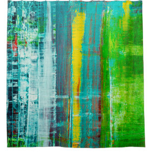 Abstract painted canvas. Oil paints on a palette.  Shower Curtain