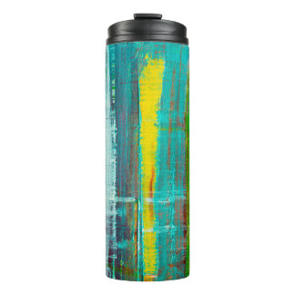 Abstract painted canvas. Oil paints on a palette.  Thermal Tumbler