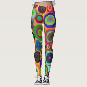 Abstract Painted Circles, Colourful, Cute Leggings