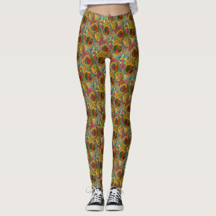 Abstract Painted Colourful Design   Leggings