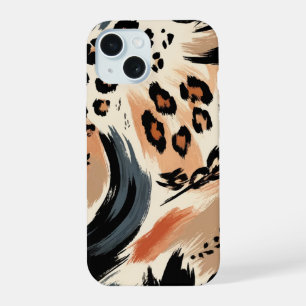Abstract Painted Exotic Animal Print Leopard  iPhone 15 Case