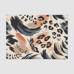 Abstract Painted Exotic Animal Print Leopard  Tissue Paper