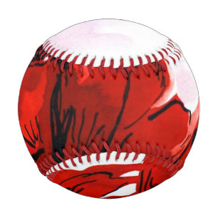 Abstract painted floral background 2 baseball
