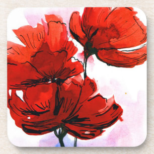 Abstract painted floral background 2 coaster