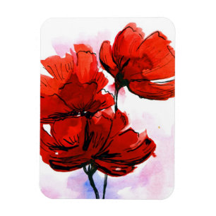 Abstract painted floral background 2 magnet