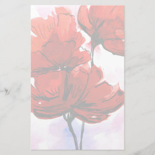 Abstract painted floral background 2 stationery
