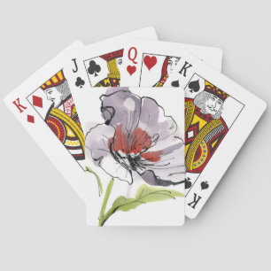 Abstract painted floral background 3 playing cards