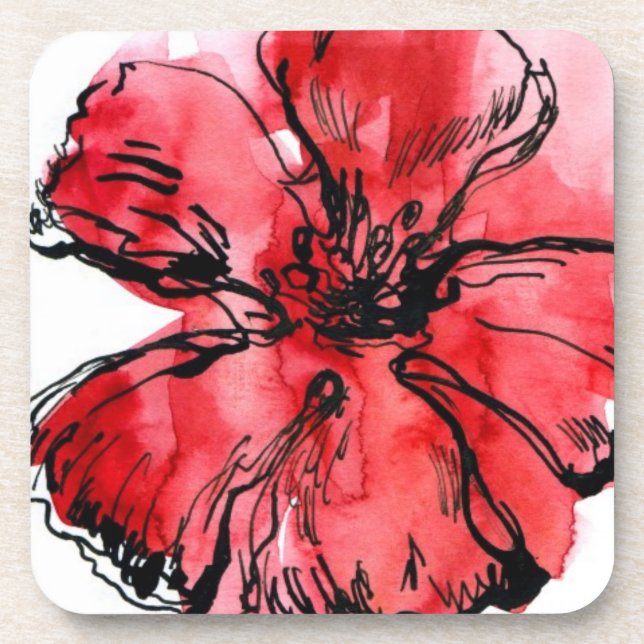 Abstract painted floral background 4 coaster (Front)