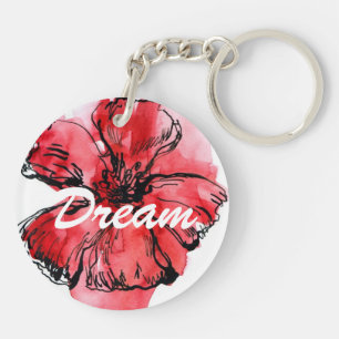 Abstract painted floral background 4 key ring