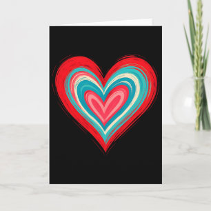 Abstract Painted Heart Valentine Love Art  Card