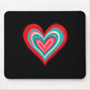 Abstract Painted Heart Valentine Love Art  Mouse Pad