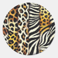 Abstract Painted Mixed Wild Animal Print