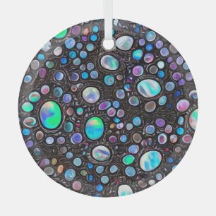 Abstract Painted Opal Gemstones Glass Tree Decoration