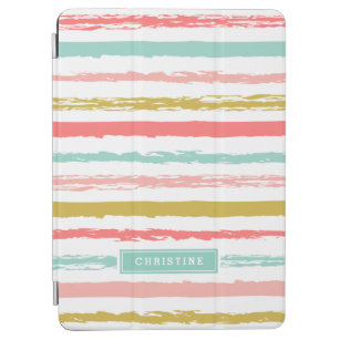 Abstract Painted Stripes Monogram iPad Air Cover
