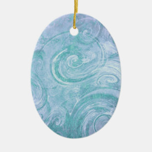 Abstract Painted Swirls Ceramic Tree Decoration