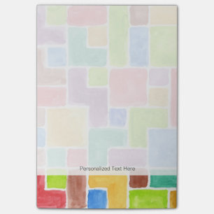 Abstract painted watercolor background. 2 post-it notes