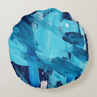 Abstract Painting 68 Ocean Tide Round Cushion