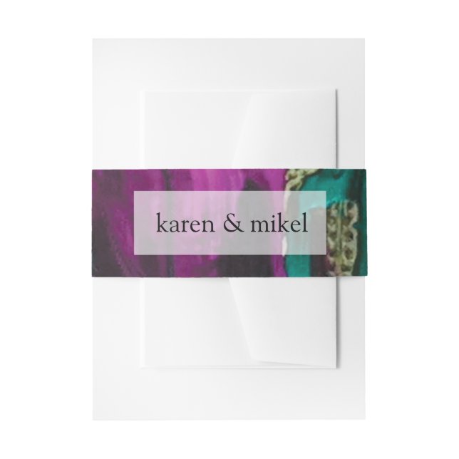 Abstract Painting Acrylic Invitation Belly Band (Front Example)