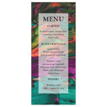 Abstract Painting Acrylic Menu Card