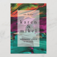 Abstract Painting Acrylic Save the Date Invitation