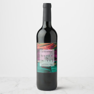 Abstract Painting Acrylic Wedding Wine Label