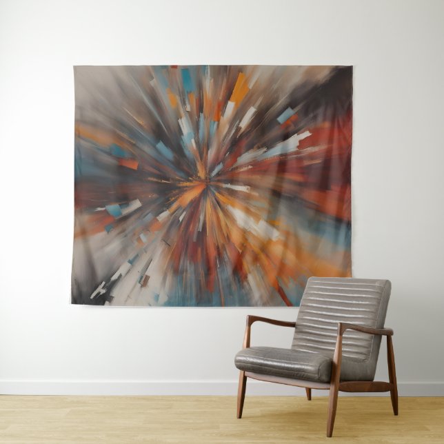 Abstract painting art tapestry (In Situ (Horizontal))