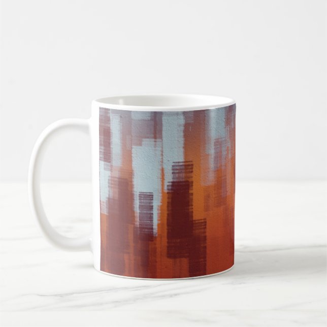 Abstract painting backdrop on concrete wall. Colou Coffee Mug (Left)