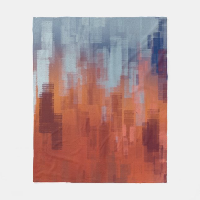 Abstract painting backdrop on concrete wall. Colou Fleece Blanket (Front)