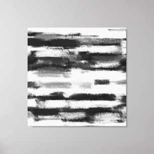 Abstract Painting   Black and White Canvas Print