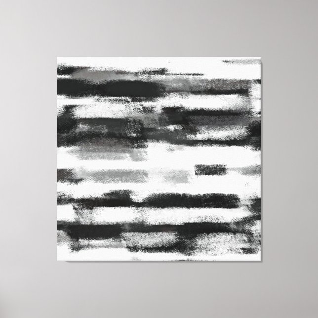 Abstract Painting | Black and White Canvas Print (Front)