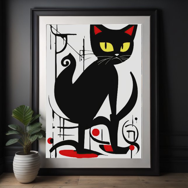 Abstract Painting Black Cat Poster (Creator Uploaded)