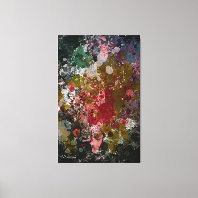 Abstract Painting "Blàths Cherry" #2 Canvas Print (Front)