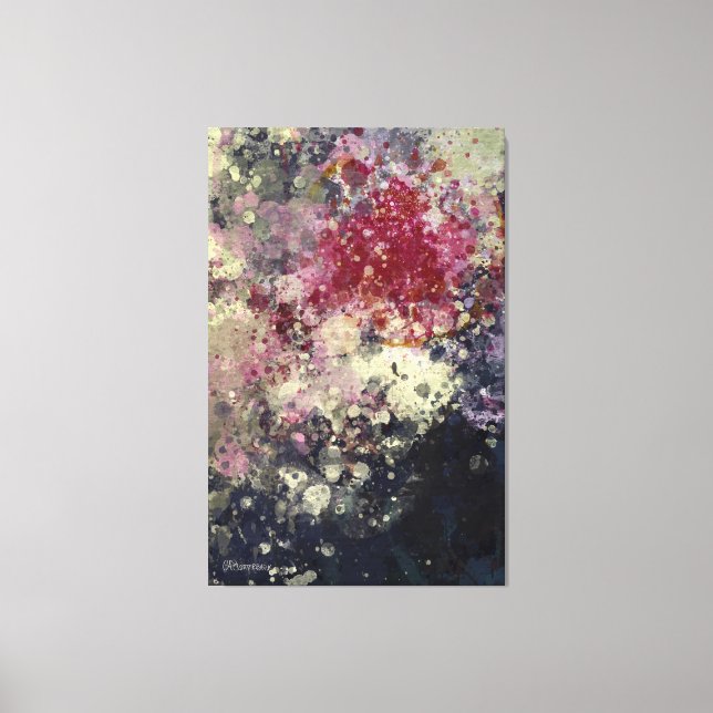 Abstract Painting "Blàths Cherry" Canvas Print (Front)
