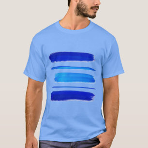 Abstract Painting   Blue Paint Brush Strokes T-Shirt