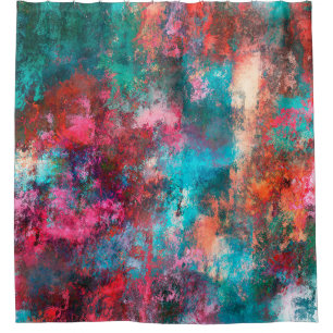 Abstract painting. Brushstrokes, spots of paint. M Shower Curtain