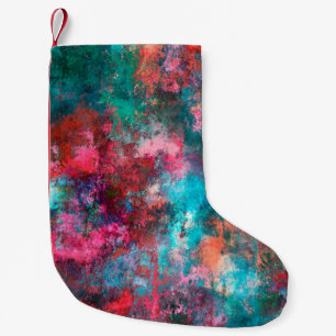 Abstract painting. Brushstrokes, spots of paint. M Small Christmas Stocking