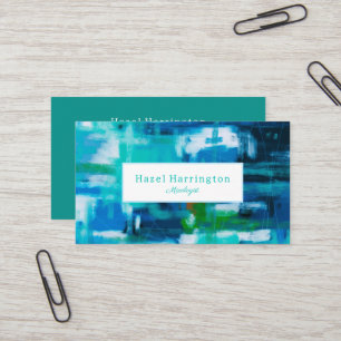 Abstract Painting Business Card Customisable Blues