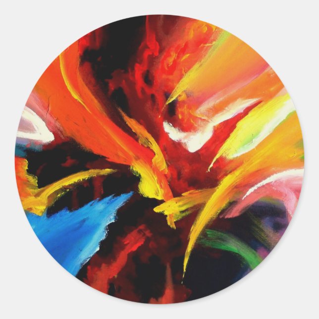 Abstract Painting by Serdar Hizli Classic Round Sticker (Front)