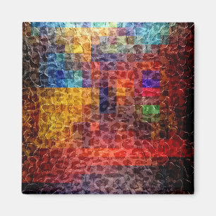 Abstract painting City Lights Magnet