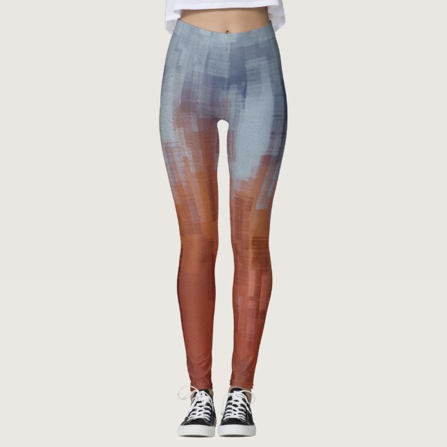 Abstract painting, colourful concrete wall. leggings (Front)