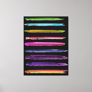 Abstract Painting Colourful Paint Brush Strokes Canvas Print