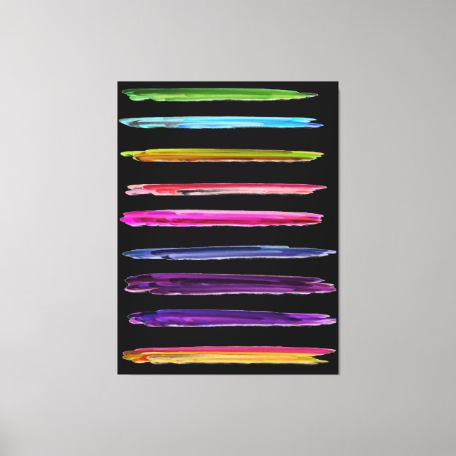 Abstract Painting Colourful Paint Brush Strokes Canvas Print (Front)