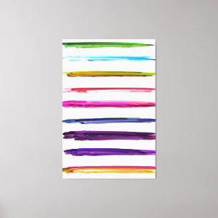 Abstract Painting Colourful Paint Brush Strokes Canvas Print