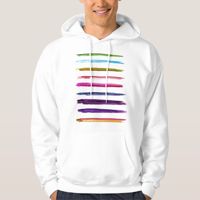 Abstract Painting Colourful Paint Brush Strokes Hoodie (Front)