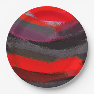 Abstract Painting Colours Paper Plate